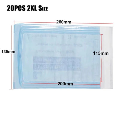 200/20/10PCS Disposable Self-sealing Sterilization Pouches Bags 7 Sizes Medical-grade Bag Disposable Nail Art Tattoo Accessories