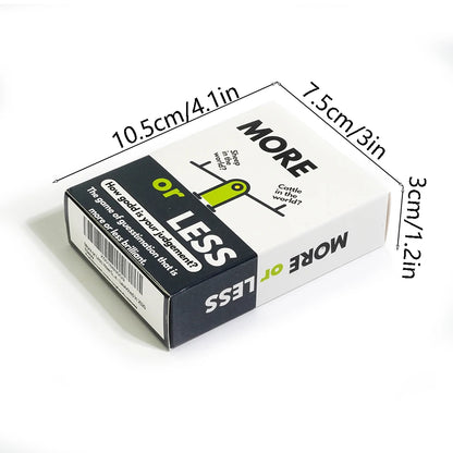 More or Less Card Game The Quiz Game Based On Fun Trivia Board Game How Good Is Your Judgement First Edition 1pc Educational Gam