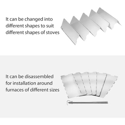 Tall Stove Windscreen-Gas Burner Windshield- Aluminum Camping Stove Compact Folding,Outdoor Cooker Butane Burner Wind Shield