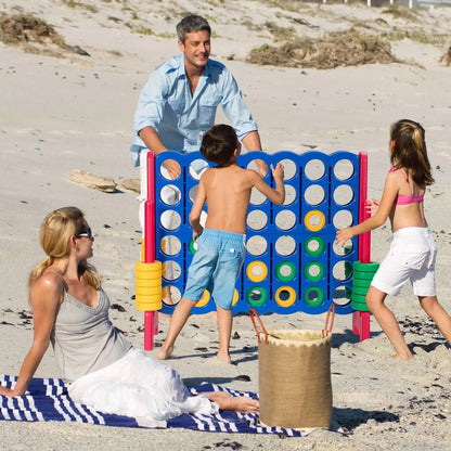 Giant 4-in-A-Row, Jumbo 4-to-Score Giant Games for Kids & Adults, Indoor Outdoor Party Family Connect Plastic Game, 4 Feet Wide