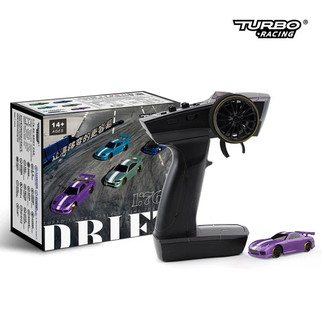 Turbo Racing 1:76 C64 C63 C61 C62 C72 C73 C74 C75 RTR Flat Running Toys on Road RC Drift Car With Gyro Radio For Kids and Adults