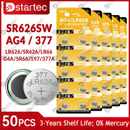 1.55V LR626 AG4 377A 377 177 376 SR66 626A L626 Button Batteries For Watch Toys Remote SR626SW AG 4 Cell Coin Alkaline Battery