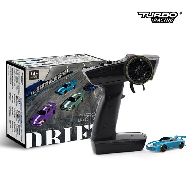 Turbo Racing 1:76 C64 C63 C61 C62 C72 C73 C74 C75 RTR Flat Running Toys on Road RC Drift Car With Gyro Radio For Kids and Adults