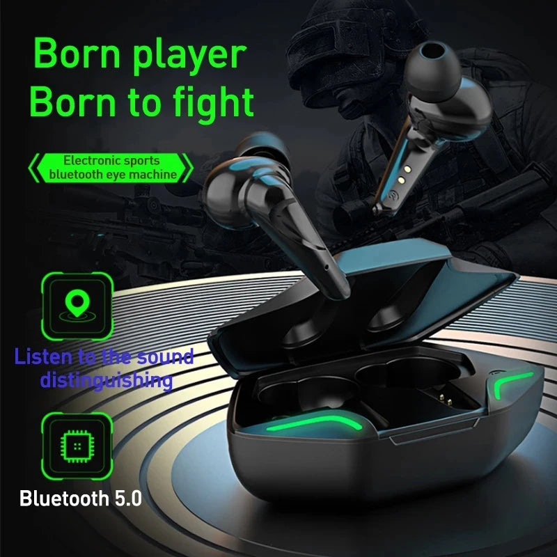 Wireless Gaming Earphone Sports Bluetooth Headphones Stereo Headset TWS Music Earbuds with Microphone for Smartphone