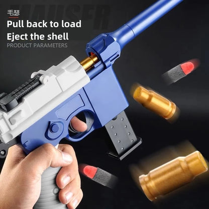 Children's Soft Bullet Gun Ejection Shell Mauser Toy Guns Retro M1932 Wooden Box Model Boy Simulation Props
