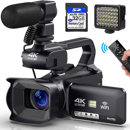 KOMERY YouTube Camcorder 4K Ultra HD camera Camcorders 64MP Streaming Camera 4.0"Touch Screen Digital Video Camera Photography