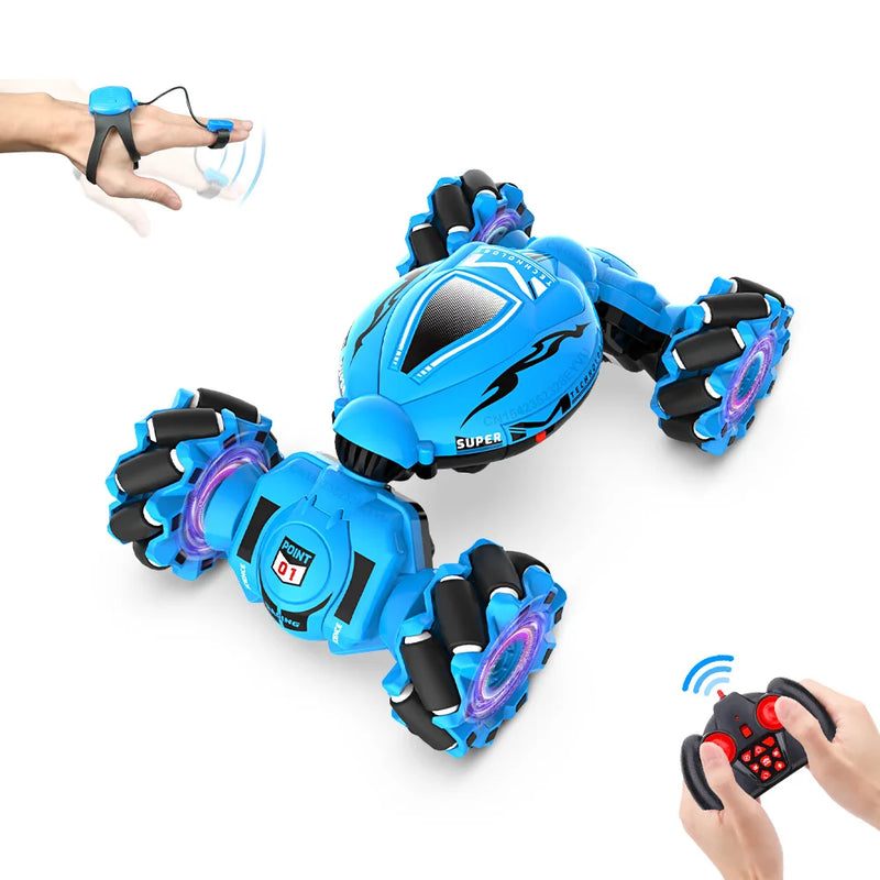 4WD Drift Stunt Car 1:18 Remote Control Car with Music Light RC Cars Off Road On Road Watch Gesture Sensor Rotation Car Kids Toy
