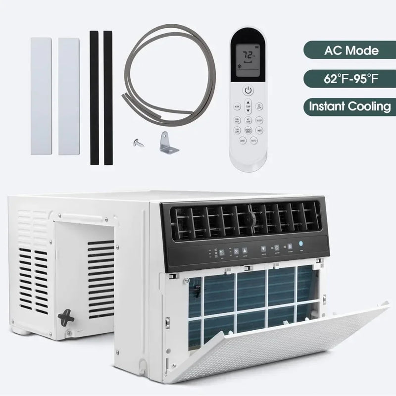 10000BTU ultra quiet U-shaped window air conditioner, full window landscape, remote control, cooling to 450 square feet