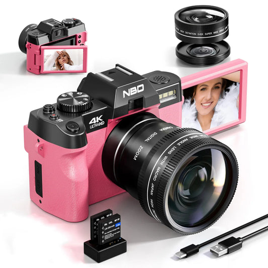 NBD Panoramic NBD 4K Kids Digital Camera 16X Digital Zoom 48MP Compact Point Shoot Digital Camera