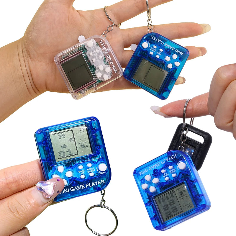 Pocket Mini Classic Game Machine Keychain Anti Lost Key Ring Children Handheld Retro Nostalgic Game Console Video Game Players