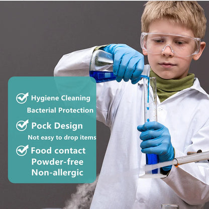 20/50PCS Kids Disposable Gloves Nitrile Gloves for Students Children Painting Crafting Household Cleaning Kitchen DIY Gloves