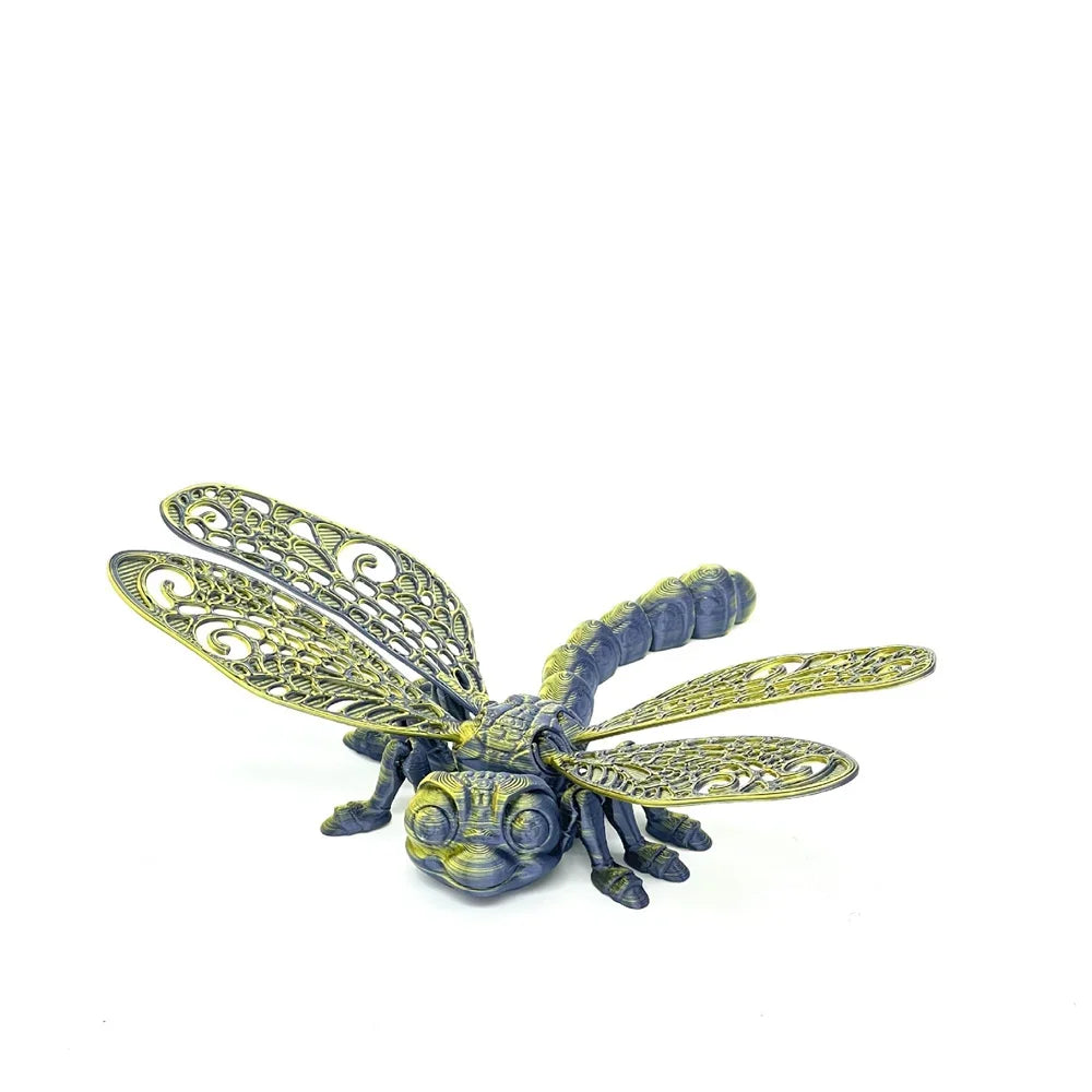 3D Printed Dragonfly Figurine Collectible Desk Decor Transformable Design,For Halloween Christmas Xmas Thanksgiving Toy Kids