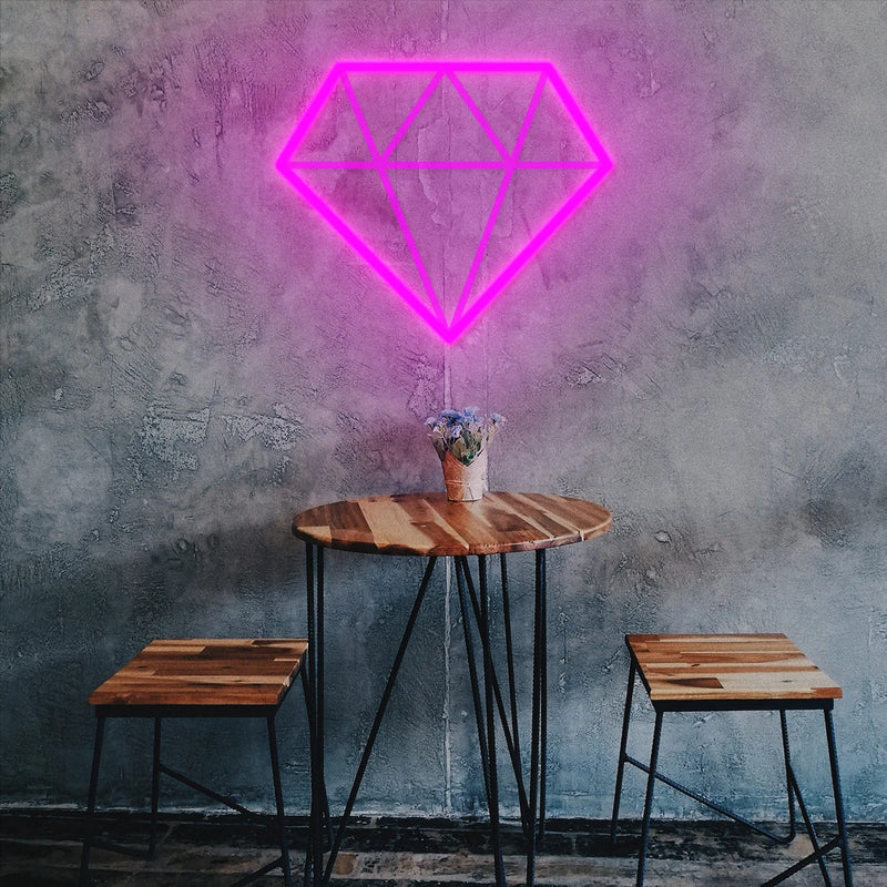 Diamond Neon Sign for Decoration, Wedding Style, Home, Shop, Bar, Party, Club Game Room, Wall Decor Neon Art LED Light Girl Gift