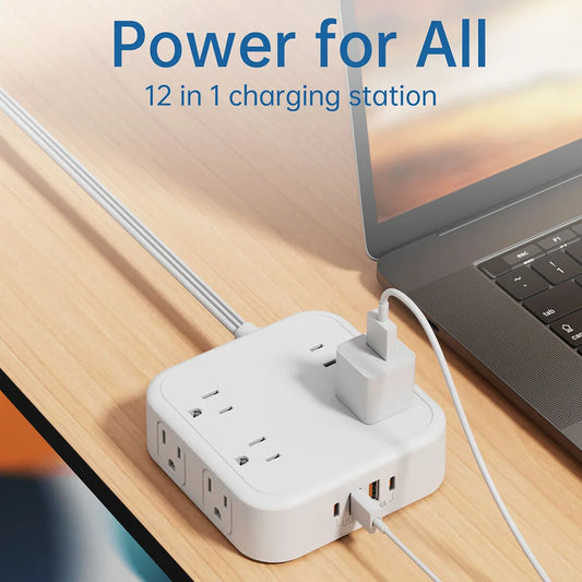 US Plug AC Outlet Multiprise Power  Strip 1.5M Extension Cable Multitap Network Filter With USB C  Charging Network Filter Adapt