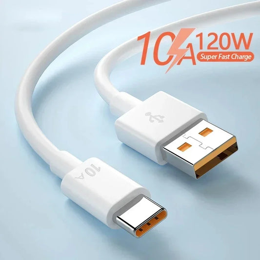 120W 10A USB Type C Cable Super Fast Charing Line for Xiaomi Samsung Huawei Mate 60 50 Honor POCO Quick Charge USB C Data Cord