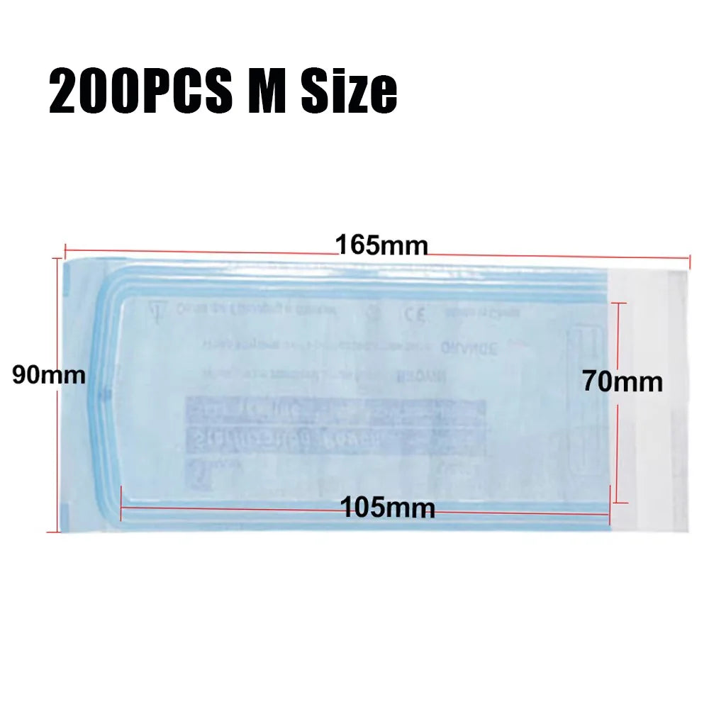 200/20/10PCS Disposable Self-sealing Sterilization Pouches Bags 7 Sizes Medical-grade Bag Disposable Nail Art Tattoo Accessories