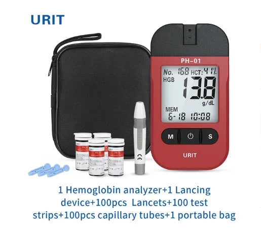Hemoglobin Analysis Tester Meter Home Hb Analyzer Anemia Tester Strip Heme Test With 50 Test Paper Home Medical Instrument