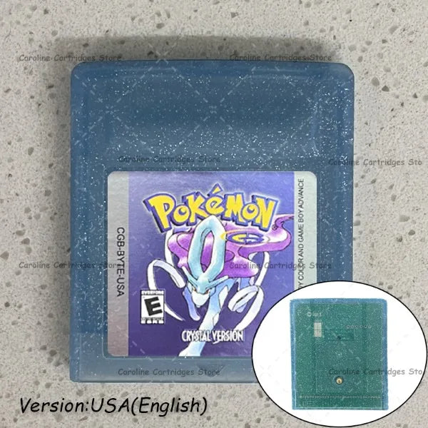 GBC Video Game Cartridge Console Card Pokemon Blue/Crystal/Green/Gold/Red/Silver/Yellow Full-size Chip with Multi-language