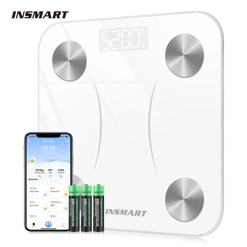 INSMART Bathroom Scale Smart Body Balance Body Fat Digital Bioimpedance Scale Electronic Persona Scale Digital Weight Body Scale