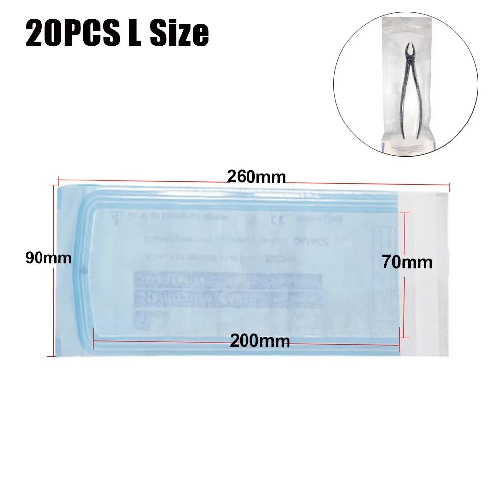 200/20/10PCS Disposable Self-sealing Sterilization Pouches Bags 7 Sizes Medical-grade Bag Disposable Nail Art Tattoo Accessories