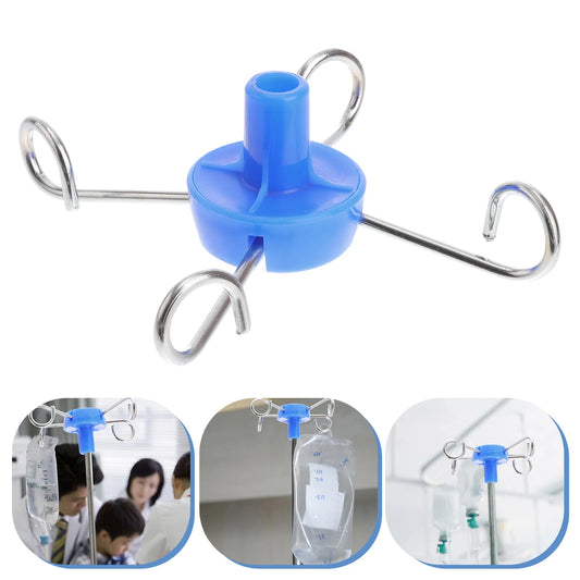 3 Pcs Medical IV Pole Hook Stand Floor Stainless Steel Infusion Hanging for Rack