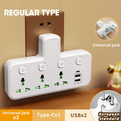 Eu Us Uk Au Plug Ac Outlet Power Strip Multiprise Wall Socket Universal Network Filter with Usb Cherger Separate Switch Adapter