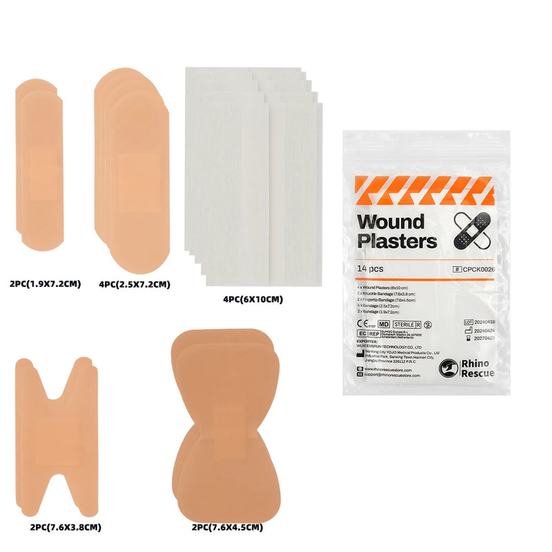 Rhino Rescue Portable Compact First Aid Kit Waterproof For Minor Cuts Scrapes Sprains Burns Ideal For Home Car Travel Camping