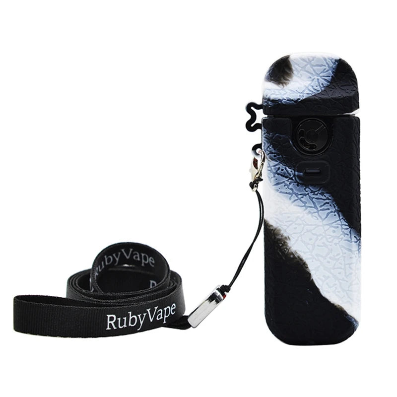 Soft Silicone Case For Smok Nord 4 Nord4 Protective Cover Shield Wrap Sleeve Skin with Lanyard Collapsible Anti Scratch Red Blue