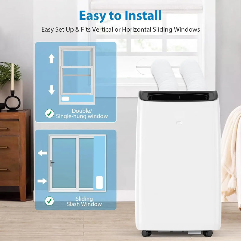 14000 BTU Portable Air Conditioner and Heater,Smart Inverter AC Units with Remote,Dehumidifier,Rooms Up to 750 Sq. Ft,42dB
