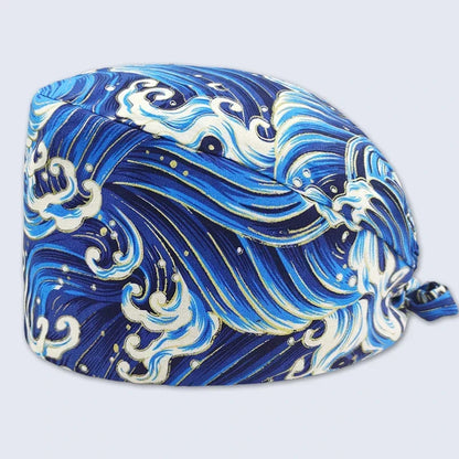 Cartoon Printed Women's Surgical Cap, 100% Pure Cotton Dental Cap, Beauty Salon Breathing and Cleaning Cap, Laboratory Work Cap