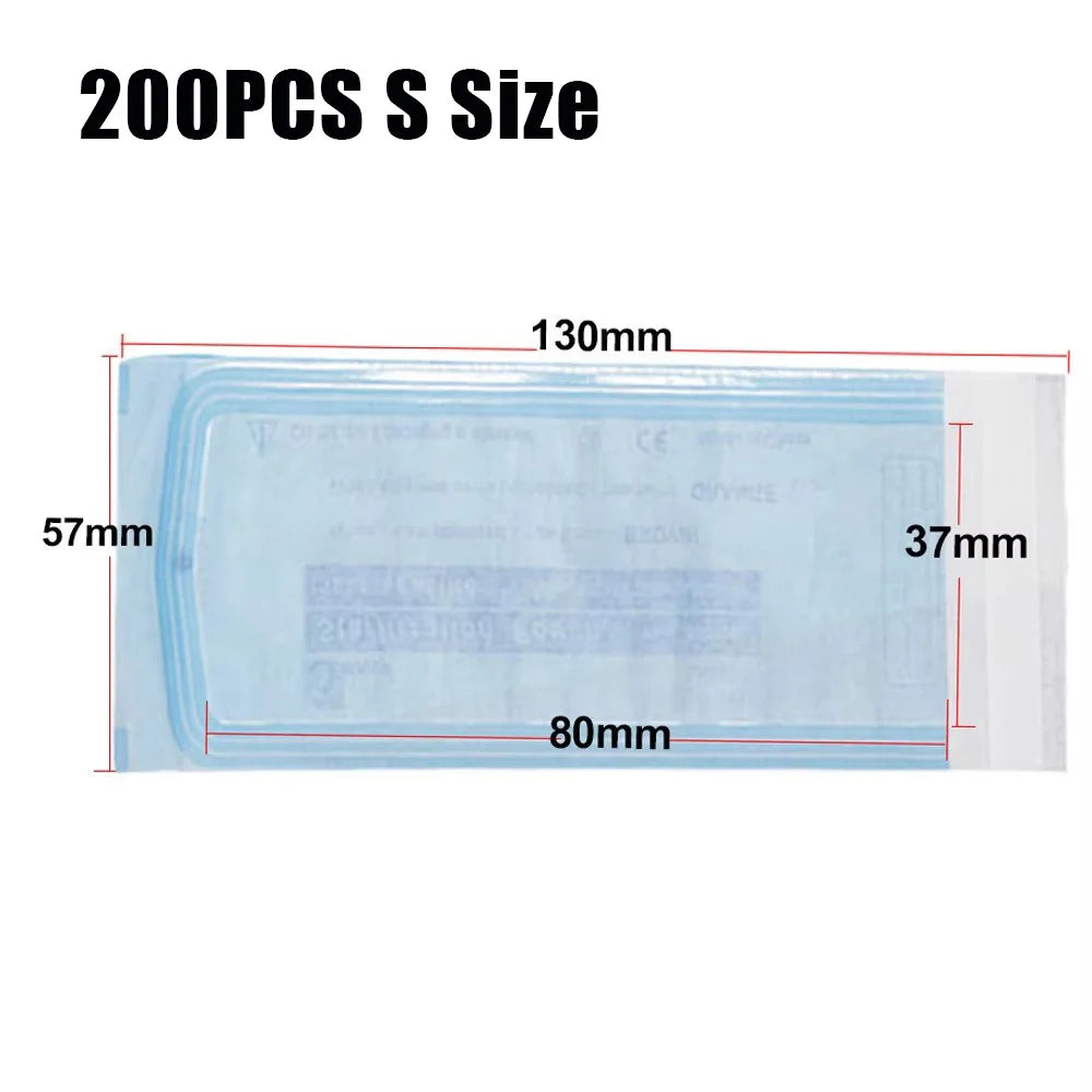 200/20/10PCS Disposable Self-sealing Sterilization Pouches Bags 7 Sizes Medical-grade Bag Disposable Nail Art Tattoo Accessories