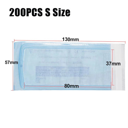 200/20/10PCS Disposable Self-sealing Sterilization Pouches Bags 7 Sizes Medical-grade Bag Disposable Nail Art Tattoo Accessories