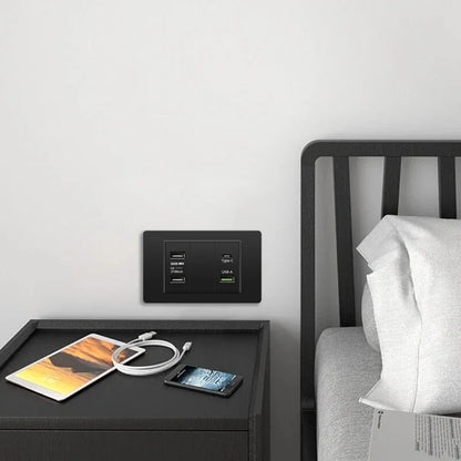 Korea Chile standard 20W Super Fast smart Charge Type C USB Port Power Wall Socket Plug,118*73mm Quick Charge electrical Outlet