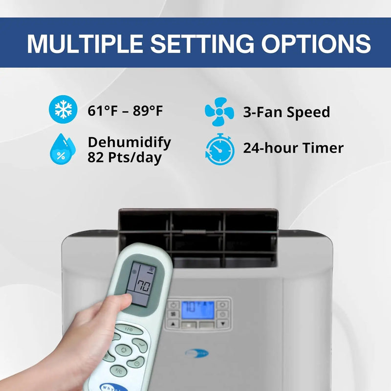 Portable Air Conditioner 12,000 BTU with Dual Hose Dehumidifier & Cooling Fan for 400 Sq Ft Rooms, Includes AC Unit Window