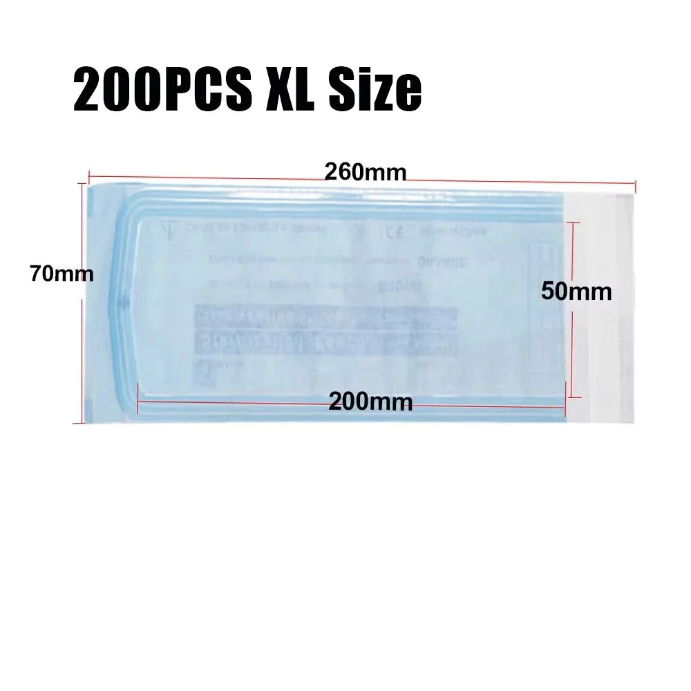 200/20/10PCS Disposable Self-sealing Sterilization Pouches Bags 7 Sizes Medical-grade Bag Disposable Nail Art Tattoo Accessories