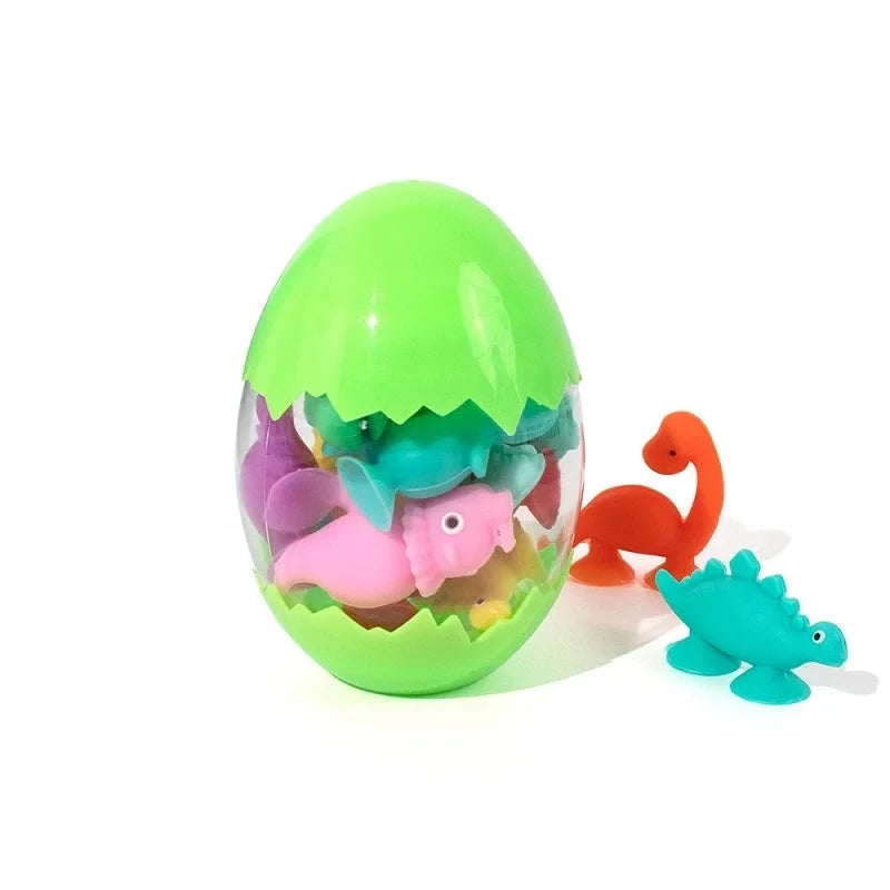 Soft Silicone Building Blocks Toy Animal Shape Suction Toy for Kids Stress Release Parent-Child Interactive Game Sucker Bath Toy