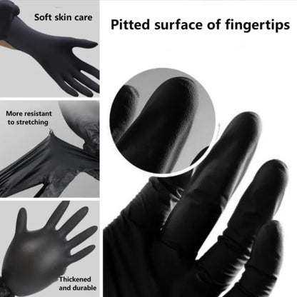 100Pc Disposable Gloves Black Nitrile Protect Gloves For Household Painting Mechanic Tattoos XS S M L XL Men Women Child Gloves