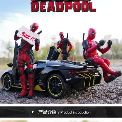 Deadpool Groot Anime Action Figure Sitting Posture Model X-Men Mini Doll Car Decoration Marvel Collection Figurine Toys Gift