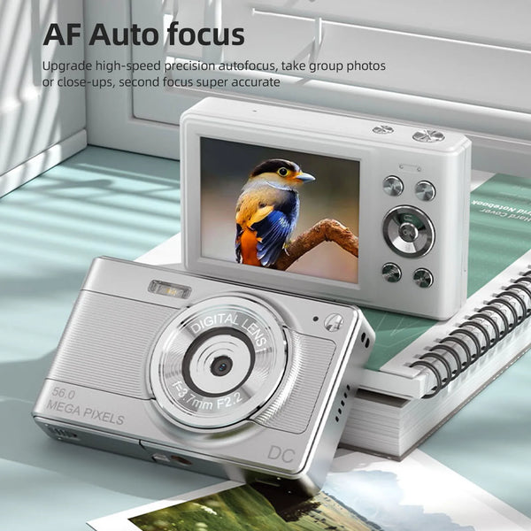 1080P Digital Camera Digital Video Camera Camcorder 56MP 2.88 Inch IPS Screen 8X Digital Zoom AF Christmas Gift for Kids Teens