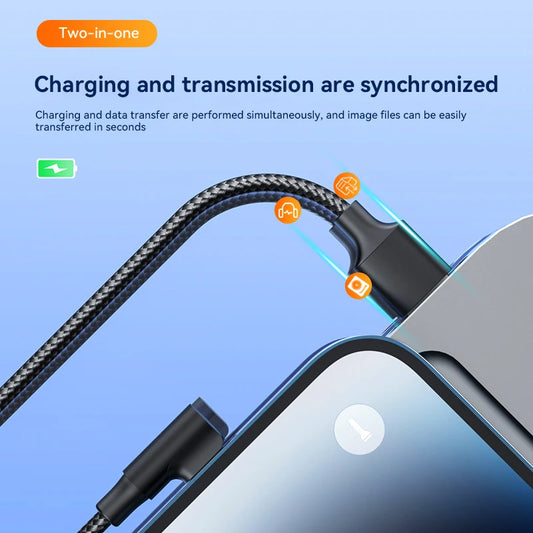 Xiaomi 120w USB Type C Super Charging Cable L Shape 90 Degree Fast Charging 6A For Huawei Xiaomi Samsung