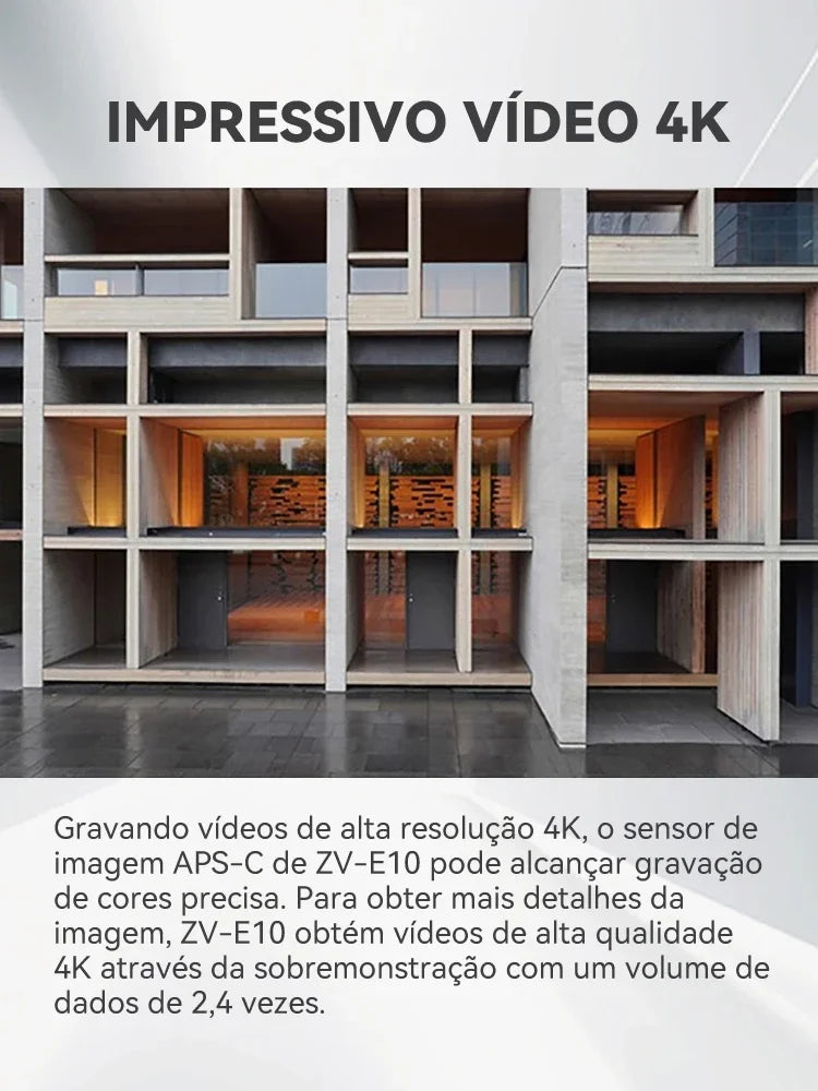 SONY Alpha ZV-E10 ZVE10 APS-C E-Mount Vlog Mirrorless Camera Digital Com 16-50mm Lens Compact Camera 4K Fotografia Profissional