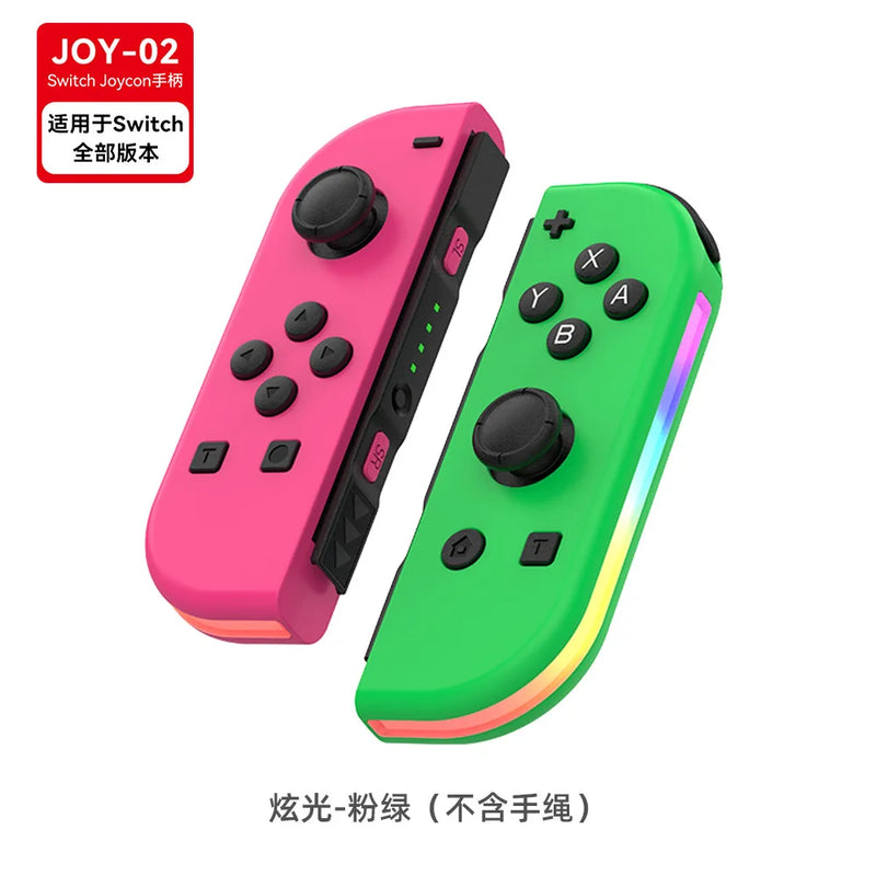 JOY 02 Wireless Gamepad RGB LED 5.2 BT Switch L/R Joypad for Nintendo Switch/Lite/Oled Cons Joystick with Dual Vibration For PC