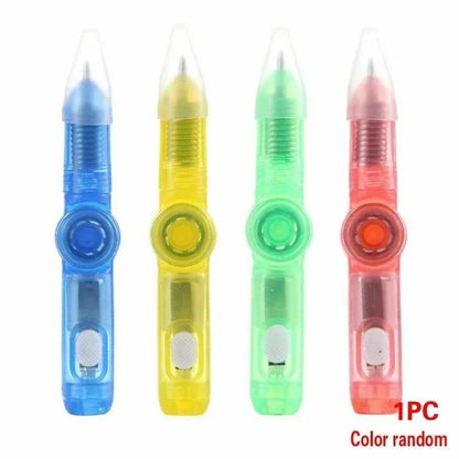Novelty Rotating Spinner Toy Pen Led Luminous Gyro Pen Office Stress Relief Toys For Kids Students Creative Stationary Gel Pen