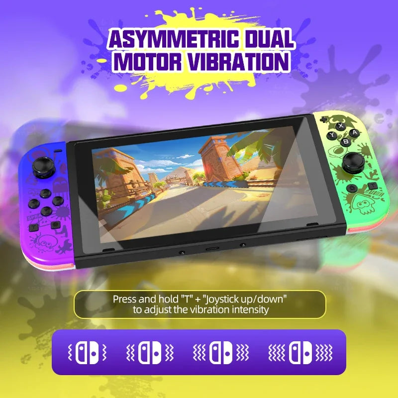 JOY 02 Wireless Gamepad RGB LED 5.2 BT Switch L/R Joypad for Nintendo Switch/Lite/Oled Cons Joystick with Dual Vibration For PC
