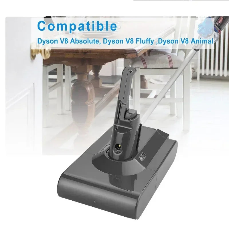 For Dyson V8 12800mAh 21.6V Battery Absolute Fluffy/Animal Li-ion Vacuum Cleaner Rechargeable Battery18650 A-level Battery Cells