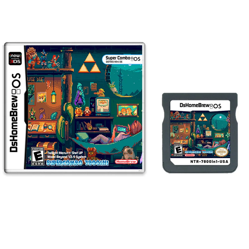 7800 in 1 Compilation DS NDS 3DS 3DS NDSL Game Cartridge Card Video Game Simulation GBA GBC FC MD Arcade GB