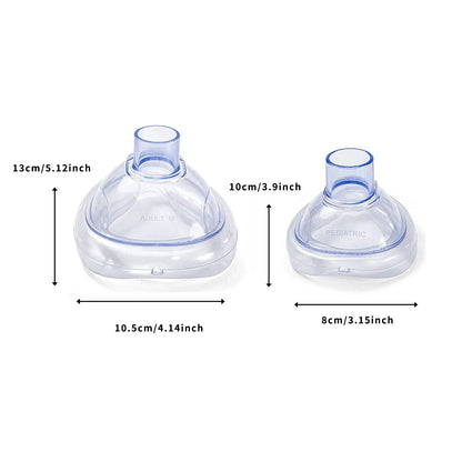 4PCS/Set First Aid Kit Choking Respiratory Anti Asphyxia Face Mask Artificial Emergency Adults & Children 2 Size Home Rescue