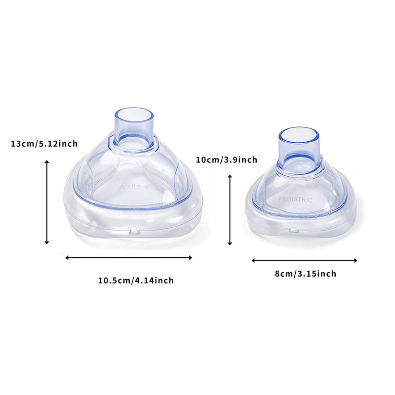 4PCS/Set First Aid Kit Choking Respiratory Anti Asphyxia Face Mask Artificial Emergency Adults & Children 2 Size Home Rescue