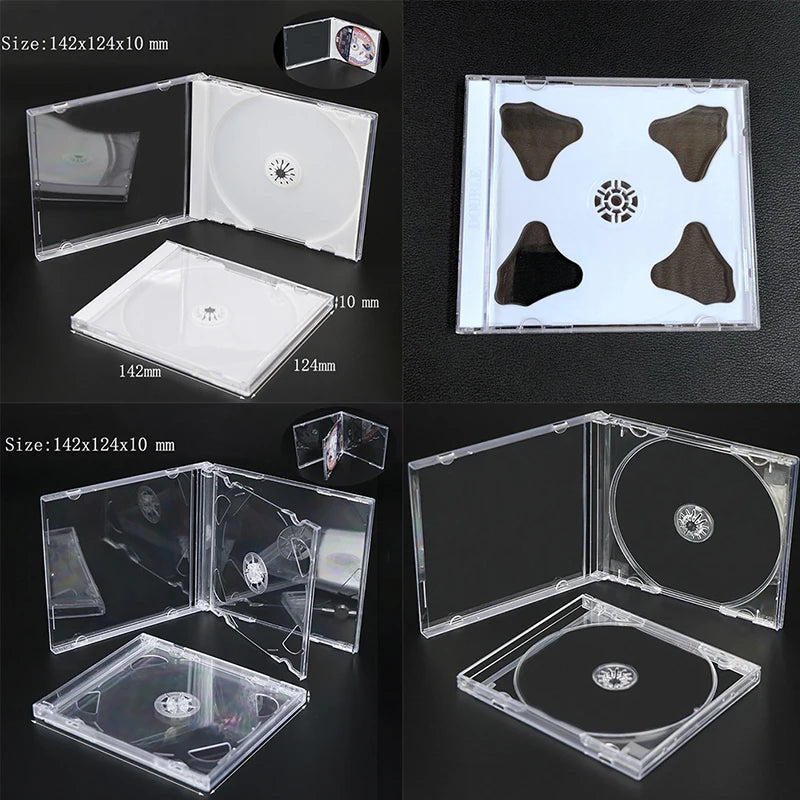 Transparent Plastic DVD Case Portable CD Storage Box CD Package Case Durable DVD Box Thicken Single CD DVD Disc Box Storage Case