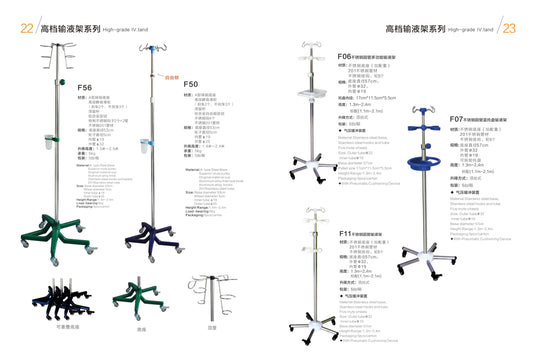 EU-IV533 Hospital Medical Folding  Stand Collapsible IV Pole Stand With Bottle Rack And Tray